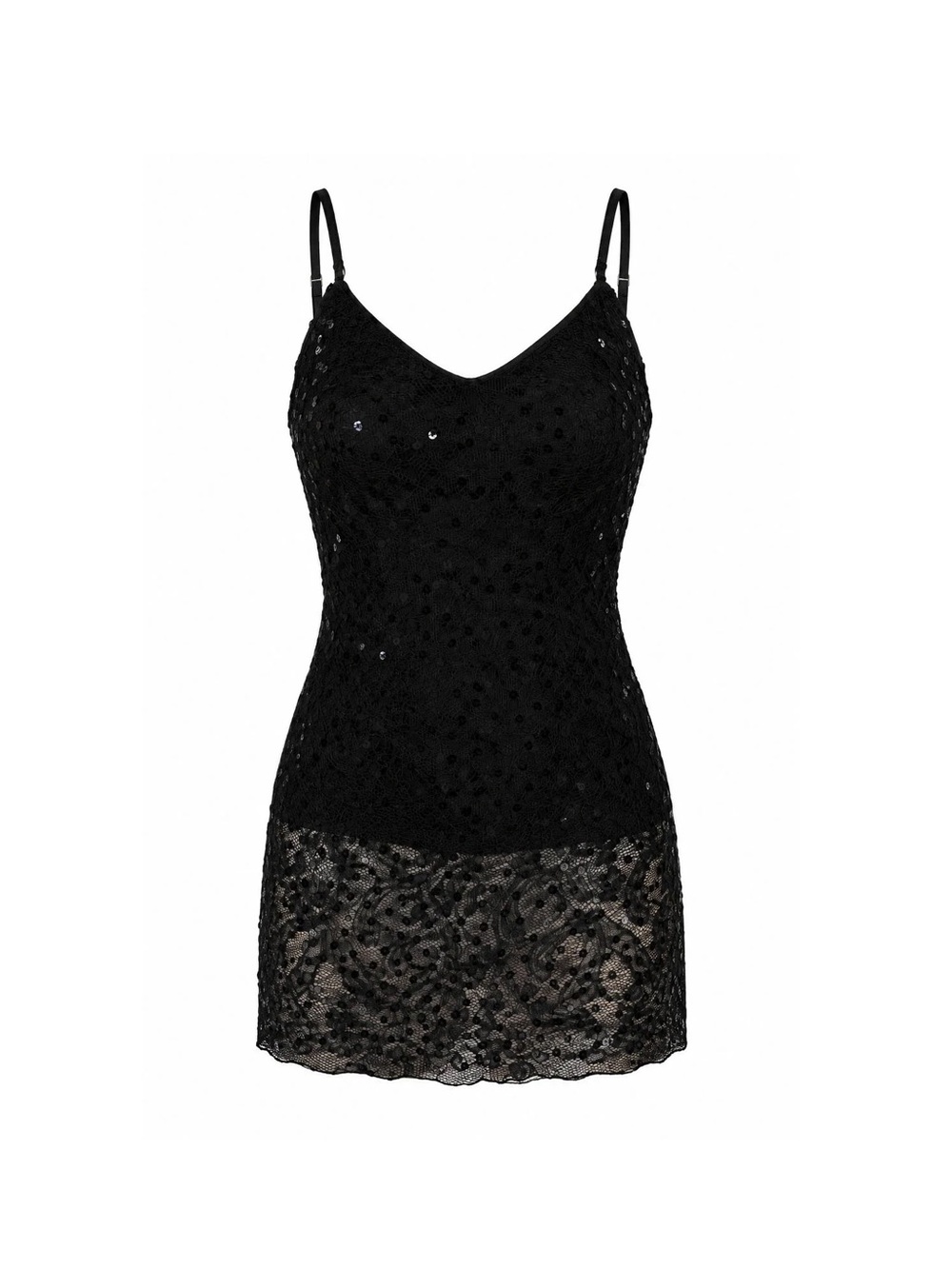 1979 Christian Dior Black Sequin Lace Mini Dress